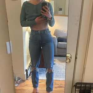 Abercrombie Curve Love Ultra High Rise 90s Straight Jean